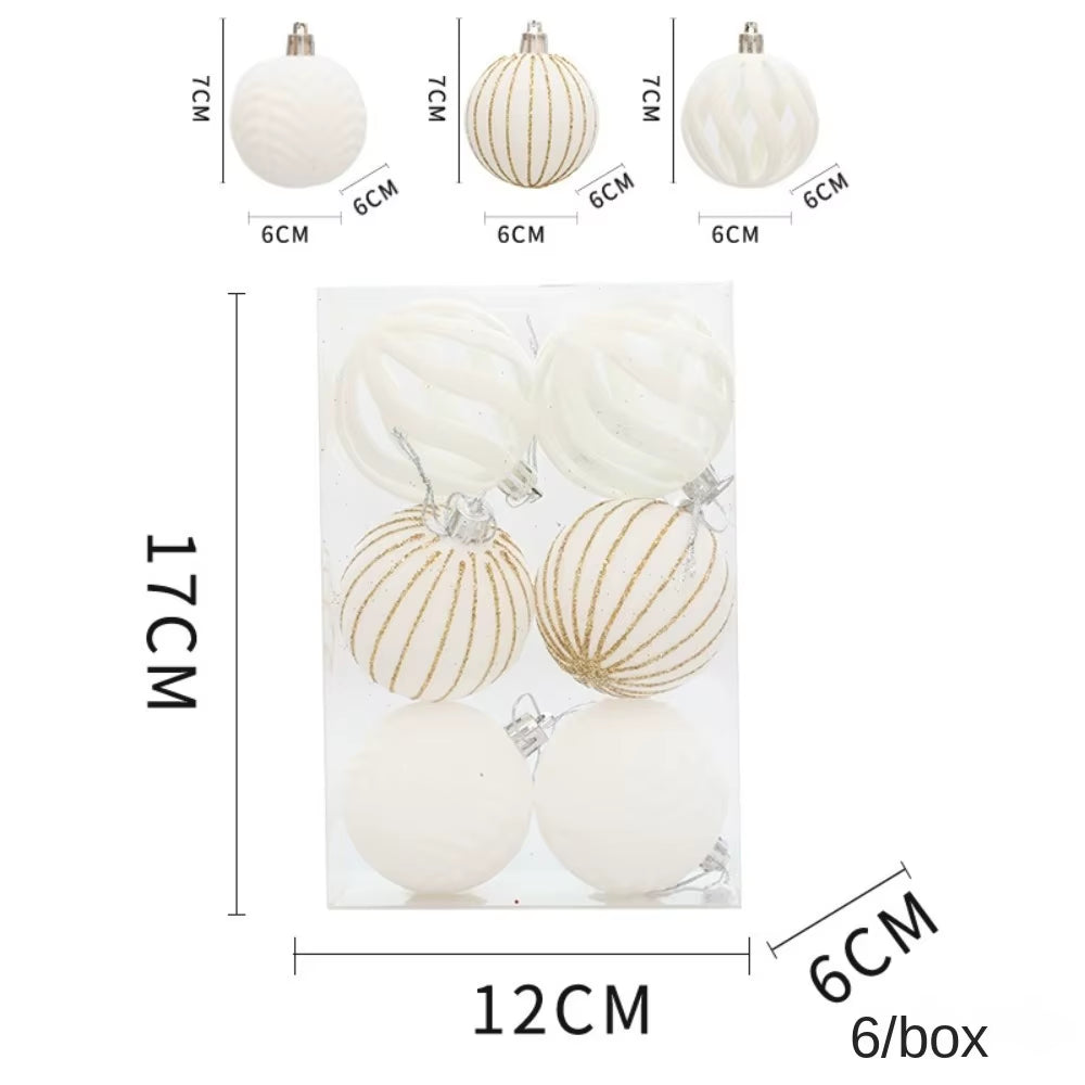 24Pcs 3/4/6Cm Christmas Tree Decor Ball Bauble Xmas Party Hanging Ball Ornament Decorations for Home Christmas Decorations Gift