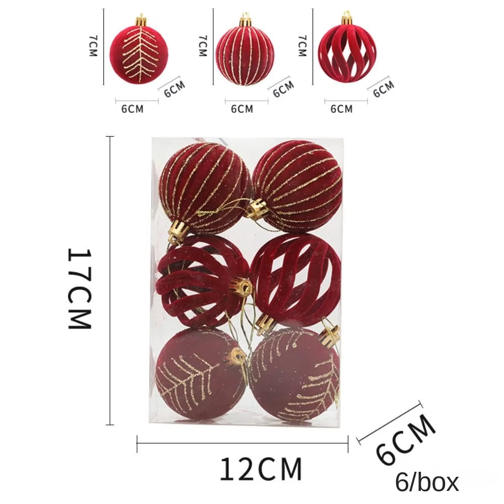 24Pcs 3/4/6Cm Christmas Tree Decor Ball Bauble Xmas Party Hanging Ball Ornament Decorations for Home Christmas Decorations Gift